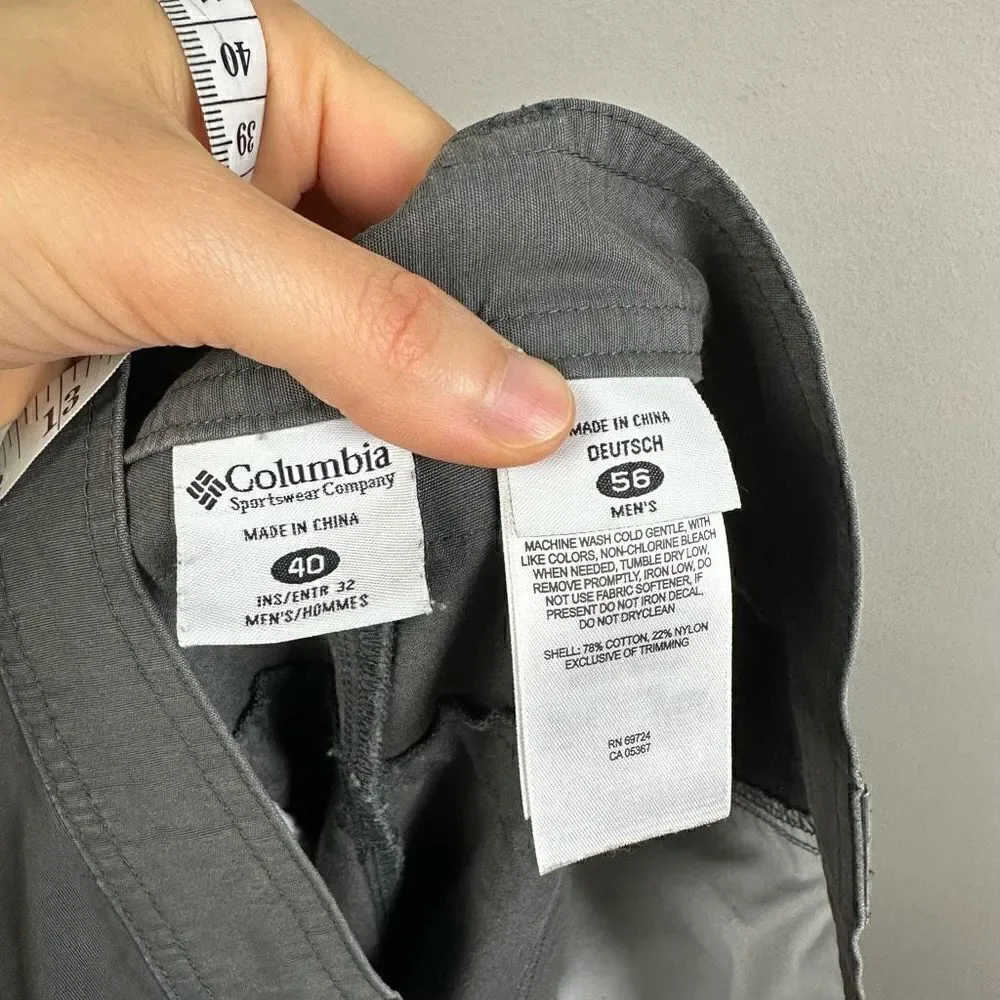 Columbia sports Omni-shield gray outdoor men’s cargo pants size 40